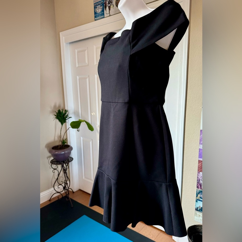n/nicholas shoulder collared little black dress